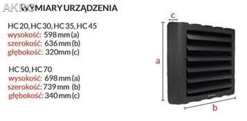 Nagrzewnica wodna HC70 60kW EPP konsola sterownik