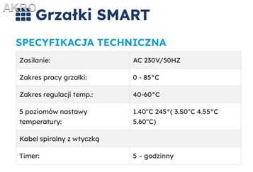 TULLY SMART GRZAŁKA 600W /230V elektryczna CZARNA