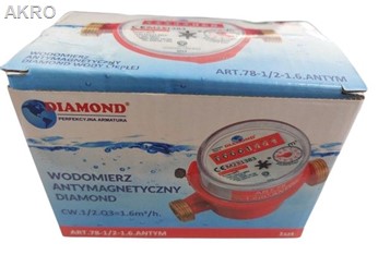 Wodomierz DIAMOND 1/2" 1,6 m3/h ciepła woda ANTY.