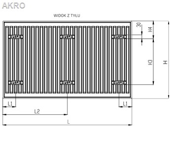 GRZEJNIK 550x400 DESIGN POZIOMY TYP-C22 BOCZNY