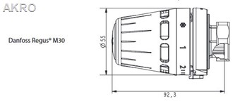 Głowica Danfoss Regus do zaworów M30x1,5