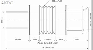 Złączka montażowa harmonijkowa 32x32mm MFLEX-32PF