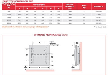 GRZEJNIK elektryczny F-120 moc 2500W 909x461