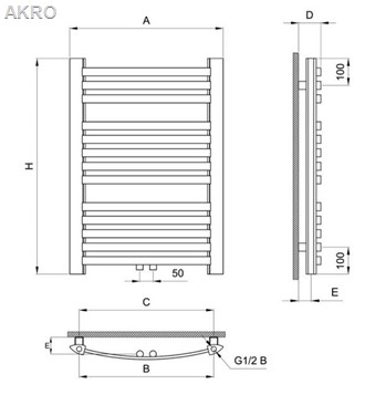 Grzejnik łazienkowy Diamond GR3V ANTRACYT 80x57