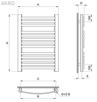 Grzejnik łazienkowy Diamond GR3  biały 80x57 390W