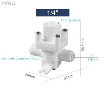 Regulator ciśnienia wody 1/4" na wężyk do osmozy