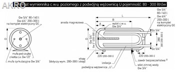 Wymiennik wody SGW(L) 80l z podwójną wężownicą poliuretan GALMET bojler ogrzewacz